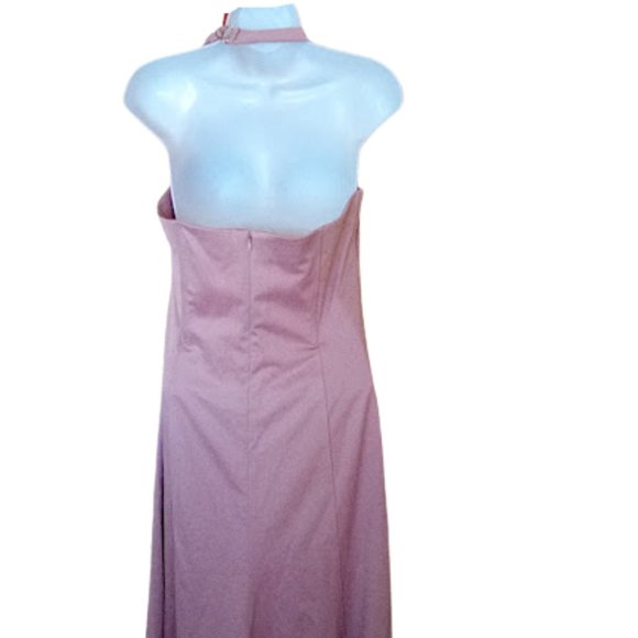 Pink Blush Full Length Maxi Halter Gown  Size 14 - Picture 4 of 6
